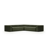 Žalios spalvos iš kordinio velveto kampinė sofa Blok – Kave Home