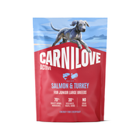 Carnilove Active Salmon-Turkey Junior Large Breed sausas maistas didelių veislių jauniems šunims, 1,5 kg