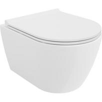 Mexen Carmen WC dubenėlis be apvado su lėtai nusileidžiančia plona dangteliu, duroplast, baltas blizgus - 30880500
