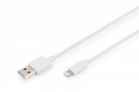 Digitus USB Cable 2.0 A Standard - Lightning Standard, MFI 2M white