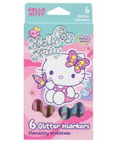 Blizgantys markeriai HELLO KITTY Pastel, 6 pastelinių spalvų