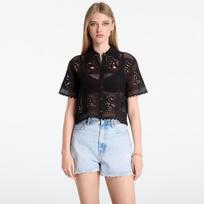 AllSaints Kyra Polo Tee Black - Dydis L (W056KE Black Marškinėliai)