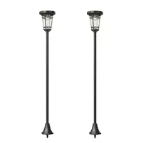 Saulės energija maitinamų žibintų rinkinys (2 vnt.), pastatomas šviestuvas, 180 cm, reguliuojamo aukščio, su 2 šviesos režimais, šviesos jutikliu ir jungikliu, IP44