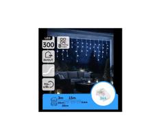 Aigostar - LED lauko kalėdinė girlianda 300xLED/8 funkcijų 3xAA 18x06m IP44 šaltai balta