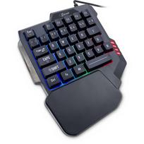 Laidinė žaidimų klaviatūra Inter-Tech RGB Gaming Keypad KB-3035, Anglų (US), juoda sp.