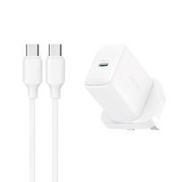 Joyroom JR-TCF20 PD 20W Sieninis Įkroviklis (JK Kištukas) su 1m USB-C Laidu - Balta