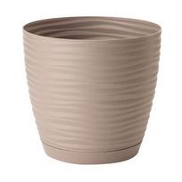 Gėlių vazonas SAHARA 23 cm Kreminis su padėkliuku