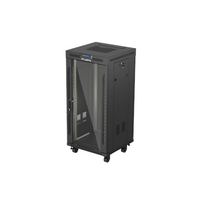 Lanberg Rack cabinet 19" free-standing 24U/600x600 (flat pack) with glass door LCD V2, black | Lanberg|FF01-6624-12BL