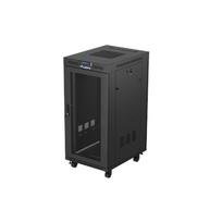 Lanberg Rack cabinet 19" free-standing 24U/600x800 (flat pack) with mesh door LCD V2 | FF01-6824-23BL | Black|FF01-6824-23BL