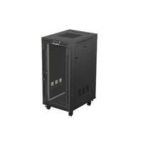 Lanberg Rack cabinet 19" free-standing 24U/600x800 (flat pack) with glass door LCD V2 | FF01-6824-12BL | Black|FF01-6824-12BL