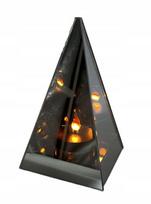 3D LED veidrodinis žibintas su liepsnos efektu, piramidė, 20 cm