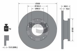 BENDIX Braking Stabdžių diskas Brake rotor BDS1500