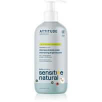 Attitude Sensitive Natural Baby Oatmeal „Du viename“ šampūnas ir valomasis gelis jautriai odai vaikams 473 ml