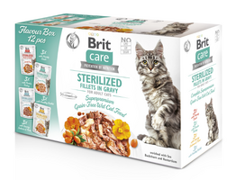 BRIT CARE Cat Sterilized Fillets in Gravy mix 12x85g