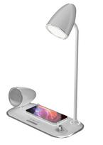 Stalinė lempa Tellur Tellur Nostalgia belaidė stalinė lempa su įkrovikliu, Bluetooth garsiakalbiu, balta 5949120004343 | TLL151371 | 5949120004343