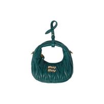 Miu Miu Wander serijos Matelassé Metalinis raidės logotipas Užtrauktuko užsegimas Nuimamas reguliuojamas peties dirželis Odinė Hobo rankinė Mini 5NR019-2FPP-F0K41 Basic Set (Bag+Dust Bag)