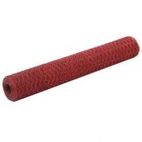 Vielos tinklas su PVC danga raudonas 25x1m