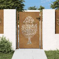 Sodo vartai 100x150 cm Corten plienas medžio raštas