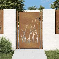 Sodo vartai 100x150 cm Corten plienas žolės raštas