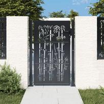 Sodo vartai antracito spalvos 100x125 cm plienas bambuko dizainas