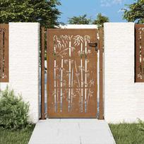 Sodo vartai 100x150 cm Corten plienas bambuko dizainas