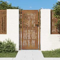 Sodo vartai 100x200 cm Corten plienas bambuko dizainas