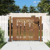 Sodo vartai 100x75 cm Corten plienas kvadratinis dizainas