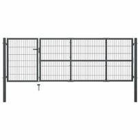 Sodo vartai su stulpais plieniniai 350x100 cm antracito spalvos