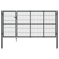 Sodo vartai su stulpais plieniniai 350x120 cm antracito spalvos
