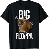 Big Floppa Caracal Cat Meme T-Shirt for Men Women Girls Kids S juoda