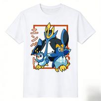 Pokemon Piplup Evoliucija Grynos Medvilnės Marškinėliai Trumpomis Rankovėmis Vyrams Moterims Pavasario Vasaros Mados Atsitiktiniai Marškiniai S
