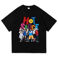 BabyMonster Hot Sauce T Shirt 2025 New Song Fashion Retro Menwomen Clothing Vintage Harajuku High Quality Tops Cotton Tshirts M