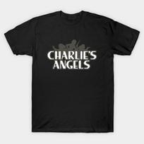 Men Black Print T-shirt Charlie'S Angels No-Cut Transfer Paper Print Cotton Tshirt 4XL juoda