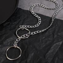 Asmenybės Lariat Širdies Karoliai Nerūdijančio Plieno Slankiojanti Grandinėlė Slankiojančio Grandinėlės Chokeris Apykaklė Punk Rock Sunkus Kubietiškas Ilgas Grandinėlės Unisex