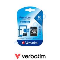 Verbatim microSDHC kortelė 16GB Class 10 (su SD adapteriu)