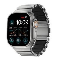 Apyrankė Nomad Stratos Band, natural titanium, black FKM - AW 45/46/49mm