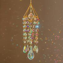 Crystal Light Catcher Hanging Wind Chime Garden Light Catcher Rainbow Maker Handmade Gold Plated Light Catcher