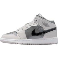 Air Jordan 1 Mid GS Įkvėpti Didžiausių Vaikų Sportbačiai Balti Photon-Dust Plokšti Flat-Pewter HV4400-014 37.5 gray
