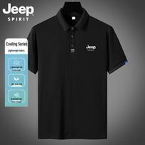 JEEP Vyriški trumparankoviai polo marškinėliai L juoda