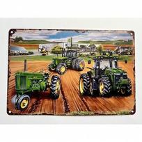 Vintažinis John Deere skardinis metalinis ženklas Sodybos sienų menas Garažas Vyriškas urvelis Dovana 20x30