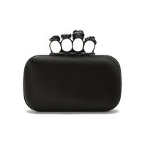 Alexander McQueen Kaukolės Dekoracija Audinio Sankabėlė Moteriška Sankabėlė Juoda 583729-FPP0V-1000 Basic Set (Bag+Dust Bag)