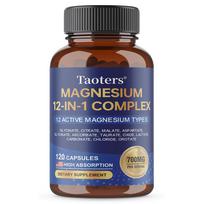 Taoters 12-in-1 magnio kompleksas kapsulėse skatina atsipalaidavimą ir miegą 120 kapsulių 120 capsules gray