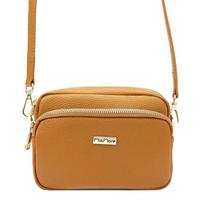 Moteriška odinė rankinė MiaMore 01-062, auksinė, ruda (camel)
