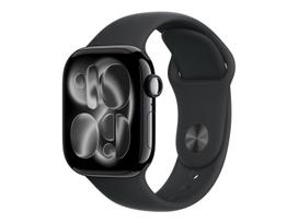 Apple Watch Series 11 GPS 42mm Jet Black aliuminio korpusas su Black sportine apyranke M/L MEQU4LW/A | 195950460186