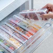 Refrigerator Freshness Box: Food-Grade Freezer Container for Meat and Narrow Spaces Three Compartments