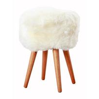 Kėdė su balta avikailio sėdyne Native Natural, ⌀ 30 cm