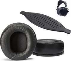 "AHG Premium LCD" ausų įdėklai ir galvos juosta, tinkantys "Audeze LCD-2 LCD-3 LCD-4 LCD-4z LCD-X LCD-XC LCD-MX4 ir LCD-GX" ausinėms (juoda) Ausų įdėklai iš avikailio odos | Galvos odos galvos juosta | FlexiSoft