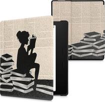 "Amazon Kindle Oasis 10th Generation" dėklas - elektroninės skaityklės apverčiamasis dėklas su automatinio užmigimo funkcija - moters skaitymo dėklas su juoda smėlio spalva