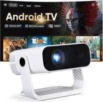 "Android" išmanusis projektorius su gimbaliniu stovu, automatiniu fokusavimu, 720P, "WiFi 6", "Bluetooth 5.0", nešiojamas namų kino teatrui