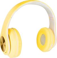 "Annadue" belaidės "Bluetooth" ausinės, sulankstomos ausinės per ausis su giliais bosais, spalvota kvėpavimo šviesa, palaikoma atminties kortele, integruotu mikrofonu, skirtos mobiliesiems telefonams, televizoriui, nešiojamajam kompiuteriui (geltonos spal